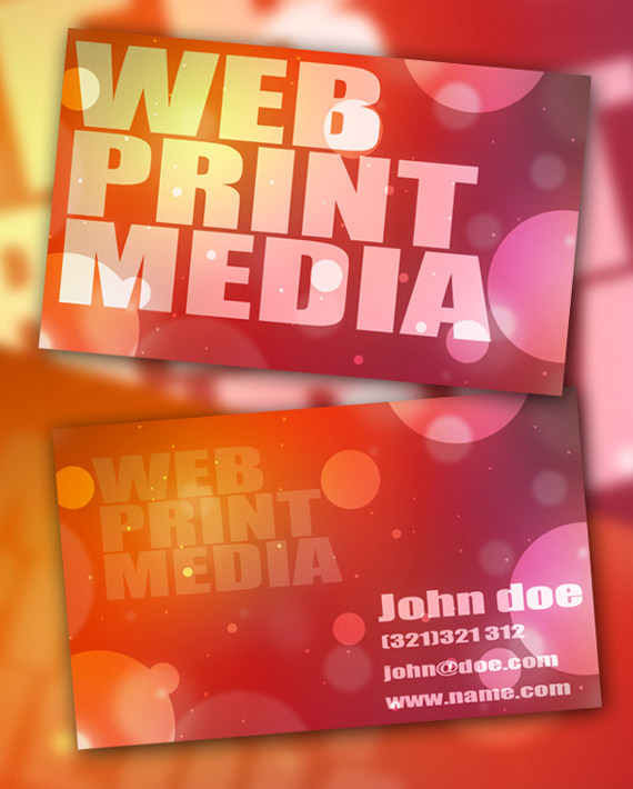 bokeh business card 15+ Two Sided Business Card Templates
