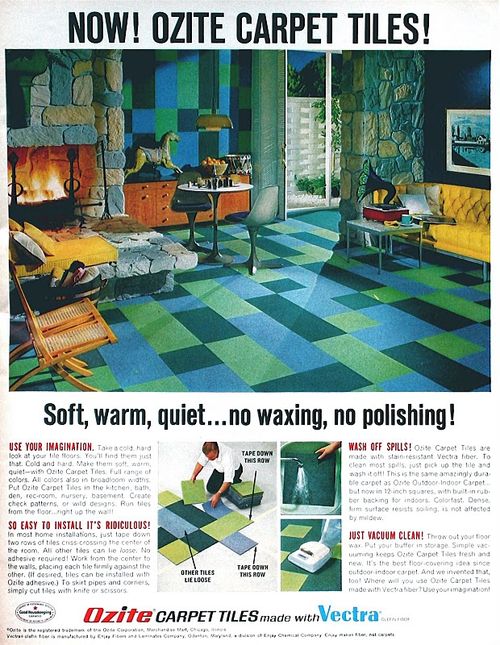 Ozited Carpet Ad 1960s Print Ad Designs Through the Decades: The 60s
