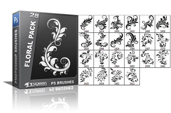 designious floral brushes 28 Fresh Vector Packs, PS Brushes and Freebies from Designious.com
