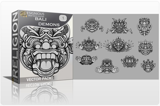 designious bali demons vector pack 1 preview 1 New & Fabulous Vector Packs and T Shirt Designs from Designious.com 