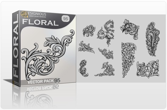 designious floral vector pack 95 preview 1 New & Fabulous Vector Packs and T Shirt Designs from Designious.com 