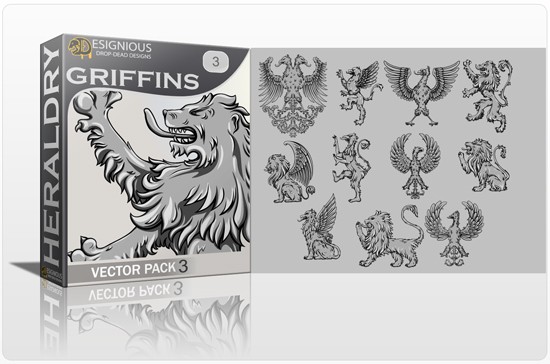 designious griffins vector pack 3 preview 1 New & Fabulous Vector Packs and T Shirt Designs from Designious.com 