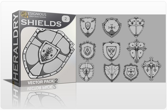 designious shields vector pack 2 preview 1 New & Fabulous Vector Packs and T Shirt Designs from Designious.com 