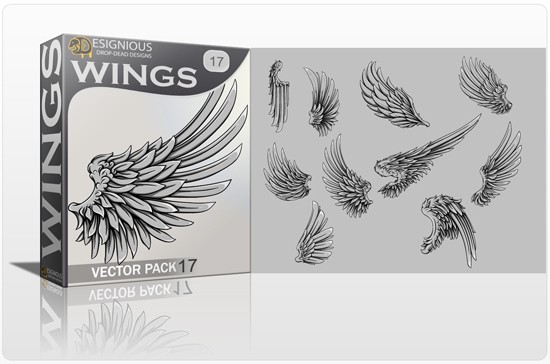 designious wings vector pack 17 preview 1 New & Fabulous Vector Packs and T Shirt Designs from Designious.com 