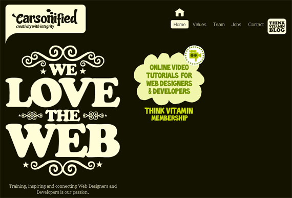Carsonified Website Design Creative Typography in Web Design   Breaking the Rules