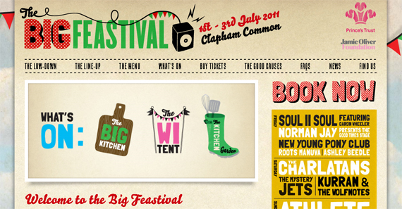 The Big Feastival Website Design Creative Typography in Web Design   Breaking the Rules