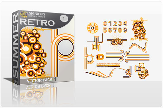 designious retro summer elements vector pack 1 preview 1 Fresh Summer Vector Packs from Designious.com