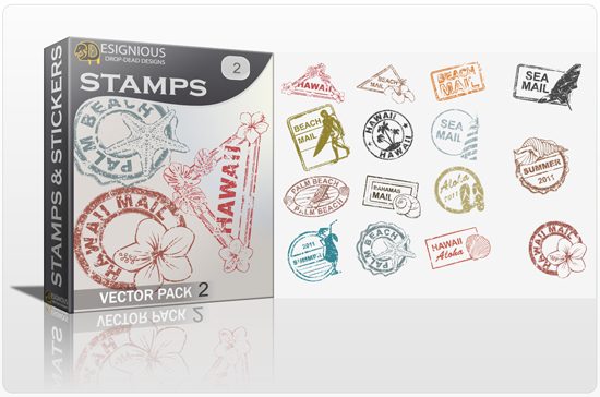 designious stamps vector pack 2 preview 1 Fresh Summer Vector Packs from Designious.com