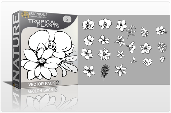 designious tropical plants vector pack 2 preview 1 Fresh Summer Vector Packs from Designious.com