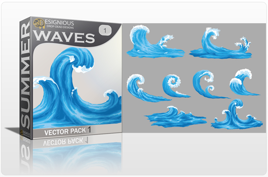designious waves vector pack 1 preview 1 Fresh Summer Vector Packs from Designious.com