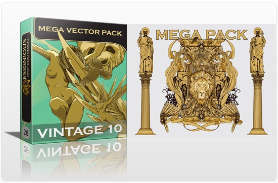 vintage 10 New Awesome Giga Vector Pack 8 from Designious.com