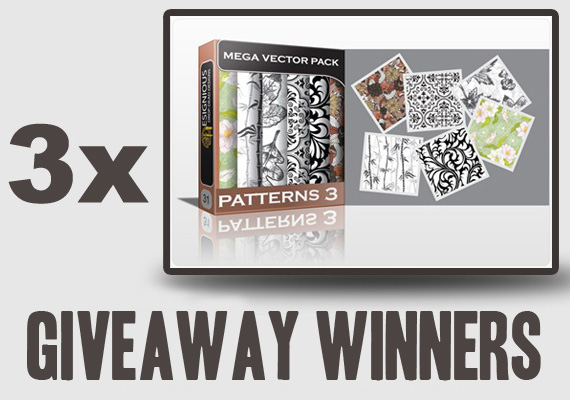 GIVEAWAY 570 winners Giveaway Winners 3 x Beautiful Seamless Patterns Vector Mega Pack 3 from Designious.com