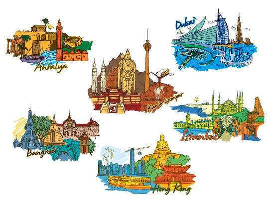 Dubai+buildings+vector