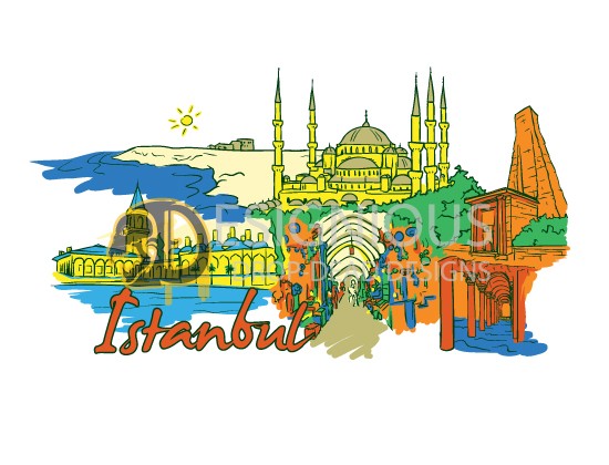 designious famous cities vector pack 1 preview 3 Antalya, Bangkok, Dubai, Hong Kong, Istanbul and Kuala Lumpur   Famous Cities Vector Pack 1