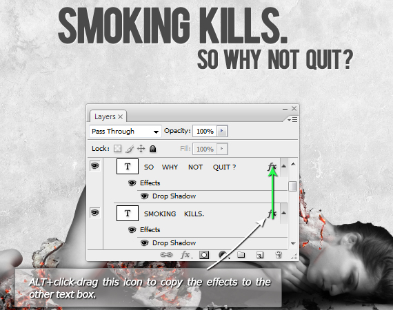33,1 pixel77 anti ad tutorial fumar Como criar um anúncio de fumar Concept Anti com Photoshop