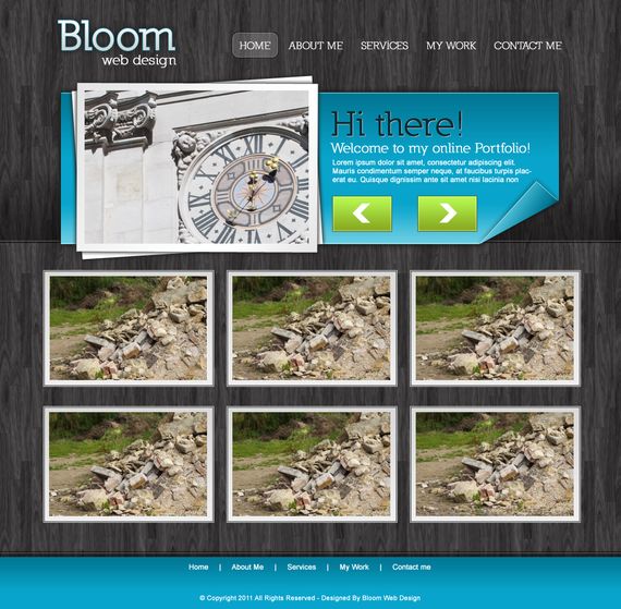 portfolio layout website design template photoshop11!   Photoshop Tutorials Roundup August 2011