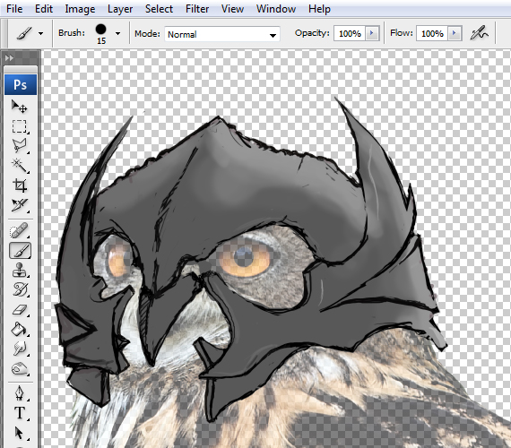 9 pixel 77 owl poster tutorial1 Design Process: How to create a movie poster with Photoshop and Paint Tool SAI