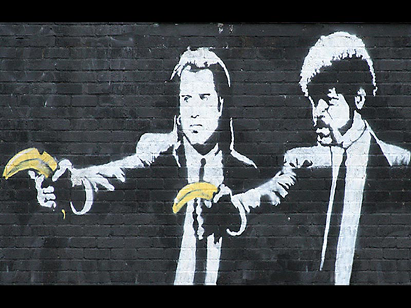 02 banksy pulp fiction 15 Memorable Street Art Masterpieces by Banksy