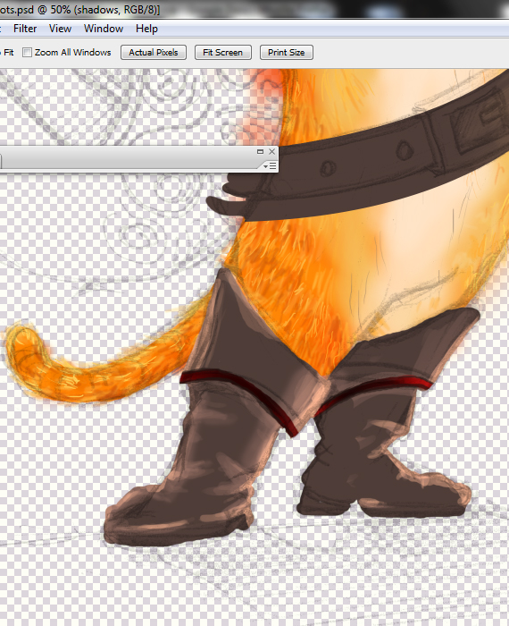 16 pixel 77 puss in boots photoshop tutorial Design Process: How to create a Puss in Boots movie poster in Photoshop