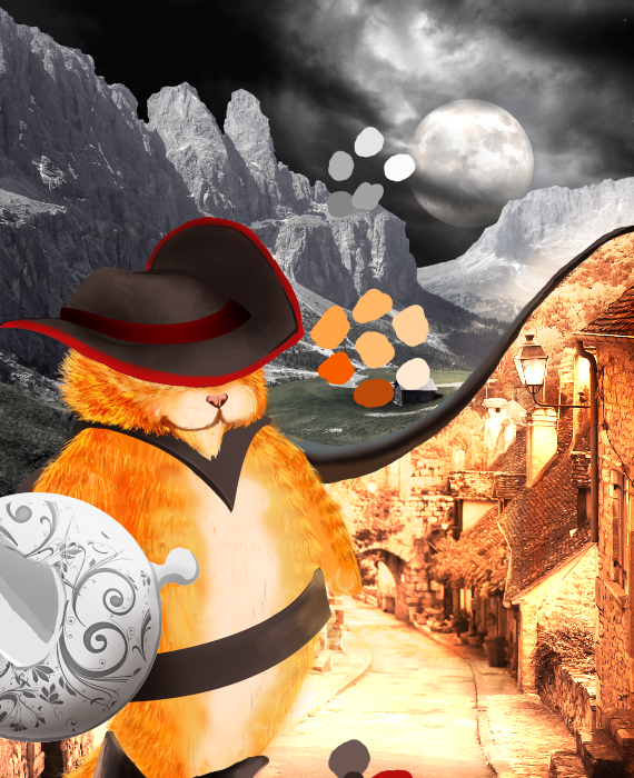 31 pixel 77 puss in boots photoshop tutorial Design Process: How to create a Puss in Boots movie poster in Photoshop