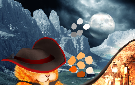 31.1 pixel 77 puss in boots photoshop tutorial Design Process: How to create a Puss in Boots movie poster in Photoshop
