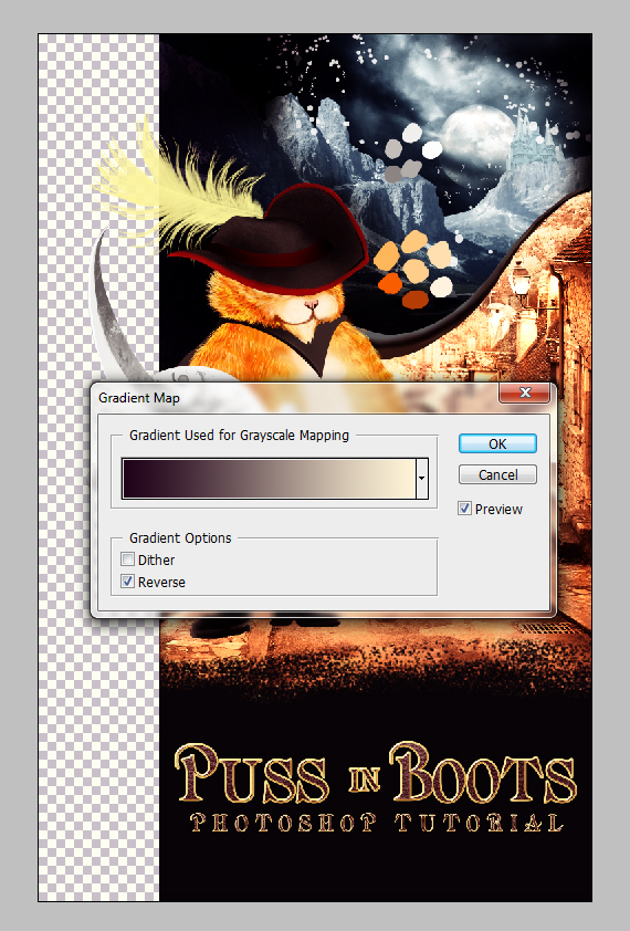 40 pixel 77 puss in boots photoshop tutorial Design Process: How to create a Puss in Boots movie poster in Photoshop