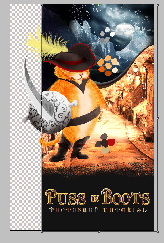 41.1 pixel 77 puss in boots photoshop tutorial Design Process: How to create a Puss in Boots movie poster in Photoshop