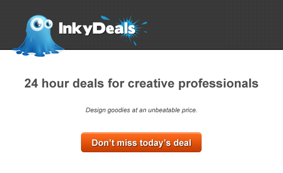 banner inky deals Inkydeals.com has Launched! 24 Hours Deals for Creative Professionals!
