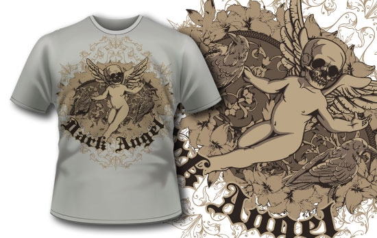 designious t shirt 288 dark angel How to Use Vector Skulls to Create Jaw Dropping Illustrations