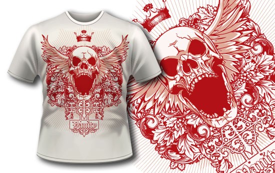 t shirt design 236 with skull How to Use Vector Skulls to Create Jaw Dropping Illustrations