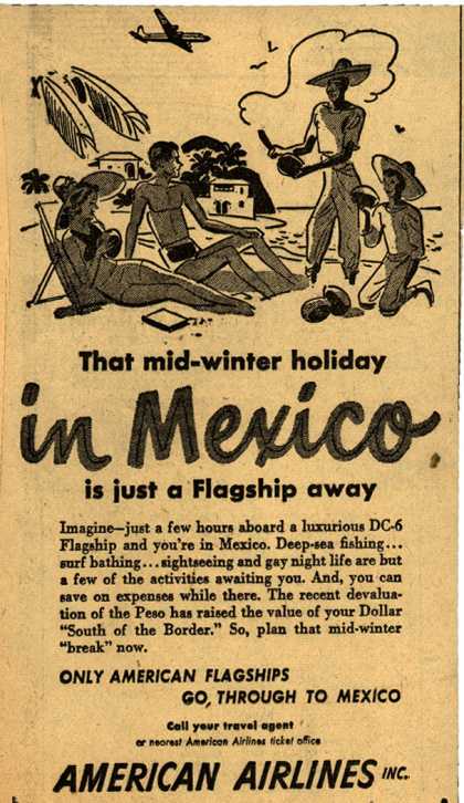 American Airlines 1949 Get a Taste of Christmas with some Vintage Advertising Designs