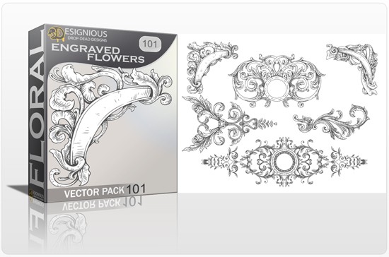 ENGRAVED FLOWERS VECTOR Inky Deals Bundle: the biggest design resources bundle ever!