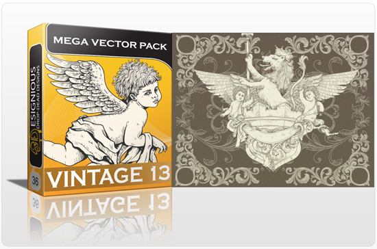 VINTAGE PACK 13 Inky Deals Bundle: the biggest design resources bundle ever!