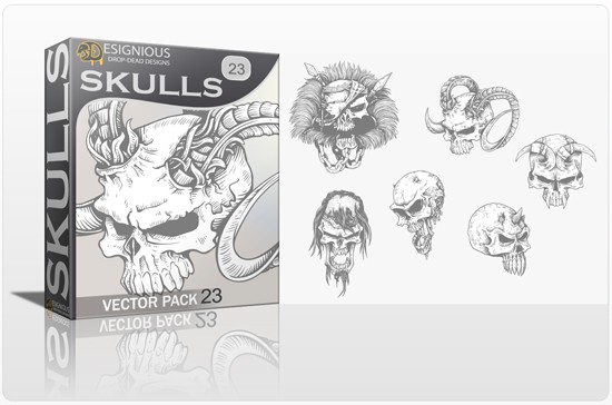 designious skulls vector pack 23 preview 1 Smokin Hot New Design Resources from Designious.com! 