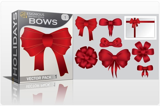 bows 1 Snowflakes, Santa, Christmas Trees and Snowmen Vector Packs for Your Illustrations