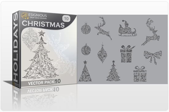 christmas 10 prev 1 Snowflakes, Santa, Christmas Trees and Snowmen Vector Packs for Your Illustrations