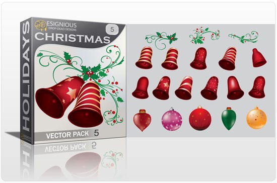 christmas bell 5 Snowflakes, Santa, Christmas Trees and Snowmen Vector Packs for Your Illustrations