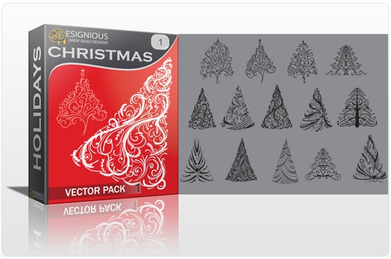 christmass tree 1 1 Snowflakes, Santa, Christmas Trees and Snowmen Vector Packs for Your Illustrations