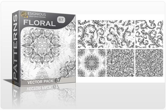 designious seamless patterns vector pack 67 floral chaos engraved 0 New Vector Resources from Designious.com! Sugar Skulls, Seamless Patterns, Floral Vector Packs + Freebie