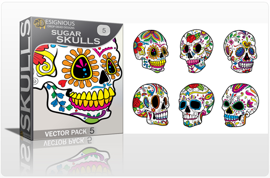 designious sugar skulls vector pack 5 preview 1 New Vector Resources from Designious.com! Sugar Skulls, Seamless Patterns, Floral Vector Packs + Freebie