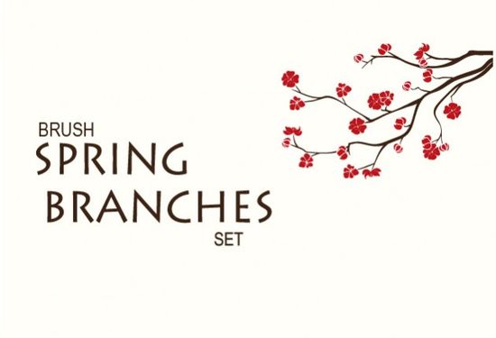 design tnt spring branches brush set preview 1 630x430 Lets Bring Spring Into Our Hearts and Designs   Spring Graphic Resources
