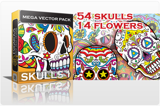 designious sugar skulls vector mega pack 1 sugar skulls Inkydeals Winter Bundle   $500 Worth of Design Goodies for only $29 + Bonus!