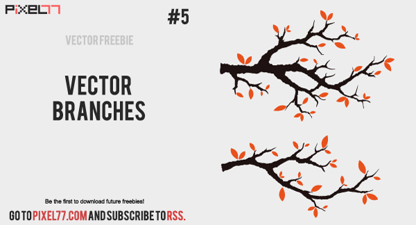 pixel77 free vector branches Weekly Freebie #5   Beautiful Vector Branches