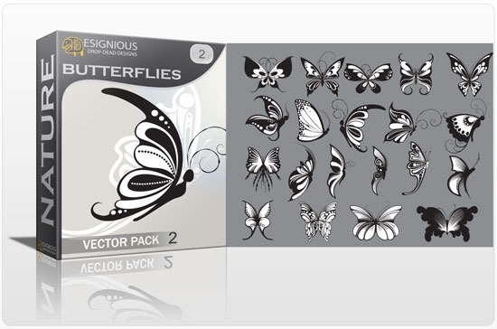 butterflies 2 Add Delicate Vector Birds & Butterflies to Your Spring Design Projects 