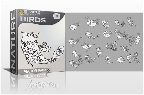 designious birds vector pack 8 preview 1 1 Add Delicate Vector Birds & Butterflies to Your Spring Design Projects 
