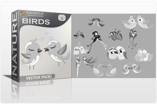 designious birds vector pack 9 preview 1 1 Add Delicate Vector Birds & Butterflies to Your Spring Design Projects 