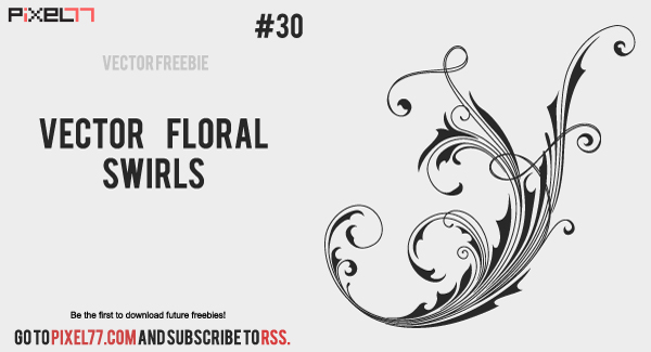 floral-swirls-600 floral swirls 600 Free Vector of the Day #30: Vector Floral Swirls