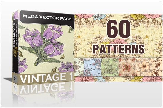 seamless 7 megapack 1 10 Fabulous New Vintage Seamless Pattern Vector Packs & Freebie from Designious.com!