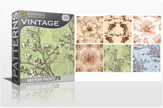 seamless vintage vector pack designious 79 10 Fabulous New Vintage Seamless Pattern Vector Packs & Freebie from Designious.com!