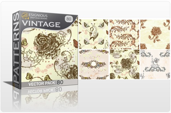 seamless vintage vector pack designious 80 10 Fabulous New Vintage Seamless Pattern Vector Packs & Freebie from Designious.com!